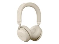 Jabra Evolve2 75 - Headset - på örat - Bluetooth - trådlös - aktiv brusradering - USB-A - ljudisolerande - beige - Certifierad för Microsoft-teams 27599-999-998