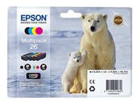 Epson 26 Multipack - 4-pack - svart, gul, cyan, magenta - original - blister med RF-larm/akustiskt larm - bläckpatron - för Expression Premium XP-510, 520, 600, 605, 620, 625, 700, 720, 800, 820 C13T26164020