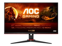 AOC Gaming 27G2SAE/BK - LED-skärm - spel - 27" - 1920 x 1080 Full HD (1080p) @ 165 Hz - VA - 350 cd/m² - 1 ms - 2xHDMI, DisplayPort - högtalare 27G2SAE/BK