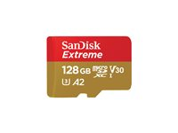 SanDisk Extreme - Flash-minneskort - 128 GB - A2 / Video Class V30 / UHS-I U3 / Class10 - mikroSDXC UHS-I SDSQXAA-128G-GN6GN