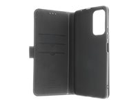 Insmat - Vikbart fodral för mobiltelefon - läder, kartong+papper+aluminiumfolie - svart - för Xiaomi Redmi Note 10 Pro 650-2966