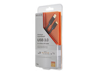 Belkin Premium - USB-kabel - USB (hane) till mikro-USB typ B (hane) - USB 3.0 - 1 m - svart F3U165CP1M