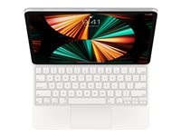 Apple Magic Keyboard - Tangentbord och foliefodral - med pekdyna - bakgrundsbelyst - Apple Smart connector - QWERTY - internationell engelska - vit - för 12.9-inch iPad Pro (3rd generation, 4th generation, 5th generation, 6th generation); 13-inch iPad Air (M2, M3) MJQL3Z/A