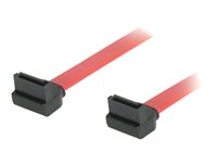 C2G 90° to 90° Right Angle - SATA-kabel - Serial ATA 150/300/600 - SATA (hona) till SATA (hona) - 50 cm - 90° anslutning, right-angled connector - röd 81826