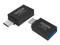 Vision Professional - USB-adapter - USB-C (hane) till USB typ A (hona) - USB 3.0 - svart TC-USBC3A/BL