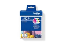 Brother LC527 Value Pack - 4-pack - svart, gul, cyan, magenta - original - hängande låda - bläckpatron - för Brother MFC-J4350DW, MFC-J4550DW, MFC-J6760DW LC527VAL