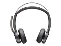 Poly Voyager Focus 2 - Headset - på örat - Bluetooth - trådlös, kabelansluten - USB-C via Bluetooth-adapter - svart - Certifierad för Microsoft-teams 76U47AA