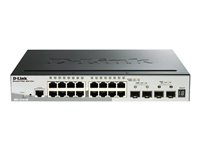 D-Link SmartPro DGS-1510-20 - Switch - L3 - Administrerad - 16 x 10/100/1000 + 2 x Gigabit SFP + 2 x 10 Gigabit SFP+ - skrivbordsmodell, rackmonterbar DGS-1510-20