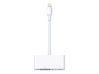 Apple - Videokort - VGA - Lightning hane till 15 pin D-Sub (DB-15), Lightning hona - stöd för 1080p MD825ZM/A