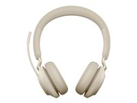 Jabra Evolve2 65 UC Stereo - Headset - på örat - Bluetooth - trådlös - USB-C - ljudisolerande - beige 26599-989-898