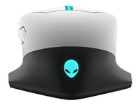 Alienware AW610M - Mus - optisk - 7 knappar - trådlös, kabelansluten - USB - månljus - för Alienware Area-51, Aurora R10, Aurora R9, M15, M17; G5 5090; XPS 8940 AW610M-W-DAEM