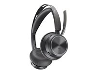 Poly Voyager Focus 2 - Headset - på örat - Bluetooth - trådlös, kabelansluten - USB-A via Bluetooth-adapter - svart - Certifierad för Microsoft-teams 76U46AA