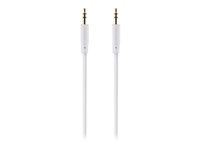 Belkin Portable Audio Cable - Ljudkabel - mini-phone stereo 3.5 mm hane till mini-phone stereo 3.5 mm hane - 2 m - dubbelt skärmad - vit F3Y117BF2M-WHT