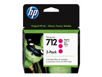 HP 712 - 3-pack - 29 ml - magenta - original - DesignJet - bläckpatron - för DesignJet Studio, T210, T230, T250, T630, T650 3ED78A