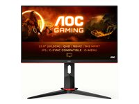 AOC Gaming Q24G2A/BK - LED-skärm - spel - 24" (23.8" visbar) - 2560 x 1440 QHD @ 165 Hz - IPS - 1000:1 - 1 ms - HDMI, DisplayPort - högtalare - svart, röd Q24G2A/BK