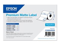 Epson Premium - Matt - 76 x 127 mm 265 etikett (er) (1 rulle/rullar x 265) matrisskurna etiketter - för Epson TM-C3400-LT; ColorWorks CW-C4000E; TM C3400, C3400BK, C3400E, C3400U, C3500 C33S045535