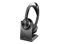 Poly Voyager Focus 2 - Headset - på örat - Bluetooth - trådlös - aktiv brusradering - USB-C via Bluetooth-adapter - svart - Zoomcertifierad, Certifierad för Microsoft-teams 9T9J6AA#AC3