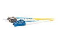 C2G LC-ST 9/125 OS1 Duplex Singlemode PVC Fiber Optic Cable (LSZH) - Patch-kabel - ST enkelläge (hane) till LC enkelläge (hane) - 1 m - fiberoptisk - duplex - 9 / 125 mikrometer - OS1 - halogenfri - gul 85595