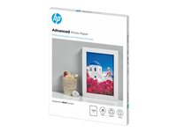 HP Advanced Glossy Photo Paper - Blank - 130 x 180 mm 25 ark fotopapper - för ENVY 50XX, 76XX; ENVY Inspire 7920; Officejet 52XX, 80XX; Photosmart B110, Wireless B110 Q8696A