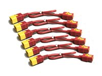 APC Power Cord Kit - Strömkabel - IEC 60320 C19 till IEC 60320 C20 - 16 A - 61 cm - röd (paket om 6) - för P/N: SMT2200I-AR, SMT2200R2I-AR, SMT3000I-AR, SMT3000R2I-AR, SMX3000HVTUS, SRT10RMXLIX806 AP8716SX340