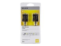 Belkin PC Monitor Cable - VGA-kabel - HD-15 (VGA) (hane) till HD-15 (VGA) (hane) - 1.8 m - formpressad, tvinnad, tumskruvar F2N028CP1.8M