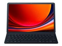 Samsung EF-DX710 - Tangentbord och foliefodral (bokomslag) - Slimmad - trådlös - Bluetooth, POGO pin - svart tangentbord, svart fodral - för Galaxy Tab S9, Tab S9 FE EF-DX710BBEGSE