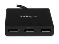 StarTech.com 3-ports multi-bildskärmsadapter - DisplayPort 1.2 MST-hubb till dubbel 4K 30 Hz och 1x 1080p - Video-splitter för utökat skrivbordsläge endast på Windows-datorer - DP till 3x DP-skärmar - Linjedelare för video - skrivbordsmodell - AC 100/230 V - för P/N: SV231DPU34K, SVA5N3NEUA MSTDP123DP