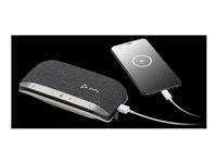 Poly Sync 20+ - Smart högtalartelefon - Bluetooth - kabelansluten, trådlös - USB-A - silver, svart - Certifierad för Microsoft-teams, Zoomcertifierad B95VKAA#AC3