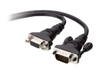 Belkin PRO Series - VGA-förlängningskabel - HD-15 (VGA) (hane) till HD-15 (VGA) (hona) - 3 m - tvinnad, tumskruvar F2N025BT3M