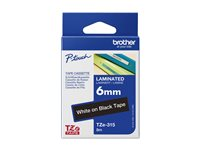 Brother TZe-315 - Standardlim - vitt på svart - Rulle (0,6 cm x 8 m) 1 kassett(er) bandlaminat - för Brother P-Touch EDGE PT-P750WVP and P-Touch models. TZE315