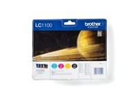 Brother LC1100 Value Pack - 4-pack - svart, gul, cyan, magenta - original - bläckpatron - för Brother DCP-185C, DCP-6690CW, MFC-490CW, MFC-5490CN, MFC-990cw LC1100VALBPDR