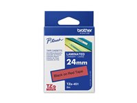 Brother TZe-451 - Standardlim - svart på röd - Rulle ( 2,4 cm x 8 m) 1 kassett(er) bandlaminat - för Brother PT-D600; P-Touch PT-2430, 3600, 7600, 9800, D800, E500, E550, H500, P750, P900 TZE451