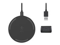 Belkin BoostCharge - Trådlös laddningsplatta + växelströmsadapter - 10 Watt - svart WIA001VFBK