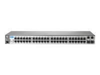 HPE Aruba 2620-48 - Switch - L4 - Administrerad - 48 x 10/100 + 2 x 10/100/1000 + 2 x SFP - skrivbordsmodell, rackmonterbar J9626A#ABB