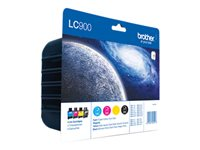 Brother LC900Valuepack - 4-pack - svart, gul, cyan, magenta - original - bläckpatron - för Brother DCP-110, 310, 340, MFC-210, 3240, 3340, 410, 425, 5440, 5840, 620, 640, 820 LC900VALBPDR