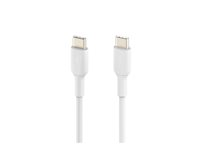 Belkin BoostCharge - USB-kabel - USB-C (hane) till USB-C (hane) - USB 2.0 - 3 A - 1 m - vit (paket om 2) CAB003BT1MWH2PK