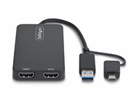 Startech - Videokort - USB typ A, USB-C hane till HDMI hona - 18.3 m - svart - stöd för 1080p, 4K30Hz stöd 107B-USB-HDMI-2