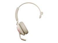 Jabra Evolve2 65 MS Mono - Headset - på örat - konvertibel - Bluetooth - trådlös - USB-C - ljudisolerande - beige - Certifierad för Microsoft-teams 26599-899-898