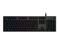 Logitech Gaming G512 - Tangentbord - bakgrundsbelyst - USB - AZERTY - fransk - tangentbrytare: GX Blue - kol 920-008940