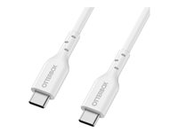 OtterBox - USB-kabel - 24 pin USB-C (hane) till 24 pin USB-C (hane) - USB 2.0 - 3 A - 2 m - vit 78-81360