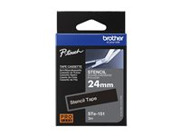 Brother STe-151 - Svart - Rulle (2,4 cm x 3 m) 1 kassett(er) stämpelband - för P-Touch PT-1600, 1650, 2430, 2460, 2470, 2700, 2710, 3600, 7500, 7600, 9800, PT-GL-200 STE151