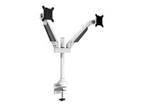Multibrackets M VESA Gas Lift Arm Dual - Monteringssats (2 vridbara armar) - för 2 LCD-bildskärmar - aluminium - vit - skärmstorlek: 15"-32" - skrivbord 7350022737181