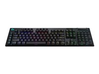 Logitech Gaming G915 - Tangentbord - bakgrundsbelyst - trådlös - USB, Bluetooth, 2.4 GHz - hela norden - tangentbrytare: GL Clicky - svart 920-009108