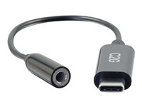 C2G USB C to 3.5mm Audio Adapter - USB C to AUX Cable - USB C to Headphone Jack - USB-C till uttagsadapter för hörlurar - 24 pin USB-C hane till mini-phone stereo 3.5 mm hona - 15.2 cm 54426