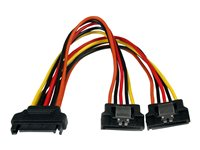 StarTech.com 6in Latching SATA Power Y Splitter Cable Adapter - M/F - 6 inch Serial ATA Power Cable Splitter - SATA Power Y Cable Adapter - Strömdelare - SATA-ström (hane) till SATA-ström (hona) - 15.24 cm - sprintlåsning - för P/N: HSB13SATSASB, HSB1SATSASBA, HSB1SATSASVA, HSB225S3R, HSB43SATSASB, SATSASBP425 PYO2LSATA