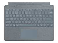 Microsoft Surface Pro Signature Keyboard - Tangentbord - med pekplatta, accelerometer, Förvarings- och laddningsfack för Surface Slim Pen 2 - Nordisk - isblå - kommersiell - med Slim Pen 2 - för Surface Pro 8, Pro X 8X8-00049