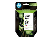 HP 350/351 - 2-pack - svart, färg (cyan, magenta, gul) - original - bläckpatron - för Deskjet D4268; Photosmart C4483, C4486, C4488, C4524, C4583, C4585, C4588, C5225 SD412EE