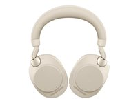 Jabra Evolve2 85 UC Stereo - Headset - fullstorlek - Bluetooth - trådlös, kabelansluten - aktiv brusradering - 3,5 mm kontakt - ljudisolerande - beige 28599-989-998