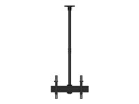 Multibrackets M Ceiling Mount Pro MBC1UX2 - Monteringssats (takplatta, skyddslock för takplatta, 4 lutningsarmar, 2 stångklämmor, 2 skenor, 2 förlängningsrör (80 cm)) - för 2 LCD-bildskärmar - aluminium, stål - svart - skärmstorlek: 40"-65" - takmonterbar 7350073733453