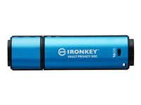 Kingston IronKey Vault Privacy 50C - USB flash-enhet - krypterat - 16 GB - USB-C 3.2 Gen 1 - TAA-kompatibel IKVP50C/16GB